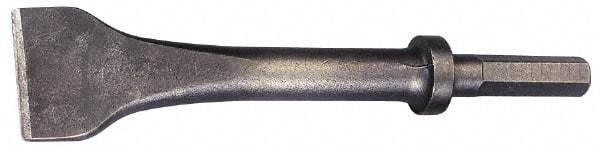 Made in USA - 3" Head Width, 9" OAL, Scaling Chisel - Hex Drive, Hex Shank, Alloy Steel - Eagle Tool & Supply