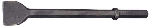 Made in USA - 3" Head Width, 20" OAL, 1-1/8" Shank Diam, Scaling Chisel - Hex Drive, Hex Shank, Alloy Steel - Eagle Tool & Supply