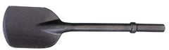 Made in USA - 5-1/2" Head Width, 22" OAL, 1-1/8" Shank Diam, Spade Chisel - Hex Drive, Hex Shank, Alloy Steel - Eagle Tool & Supply