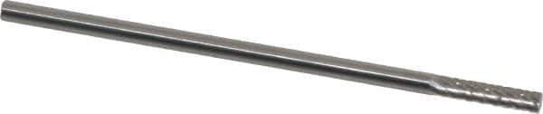 Made in USA - 1/8" Cut Diam, 1/8" Shank Diam, Cylinder Head Double Cut Burr - Carbide, Flat End, 9/16" LOC, 1-1/2" OAL - Eagle Tool & Supply