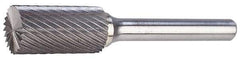 M.A. Ford - 5/8" Cut Diam, 1/4" Shank Diam, Cylinder with End Cut Head Double Cut Burr - Carbide, End Cut End, 1" LOC, 3" OAL - Eagle Tool & Supply