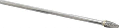 Atrax - 3/8" Cut Diam, 1/4" Shank Diam, Tree Head Single Cut Burr - Carbide, Radius End, 3/4" LOC, 6-3/4" OAL - Eagle Tool & Supply