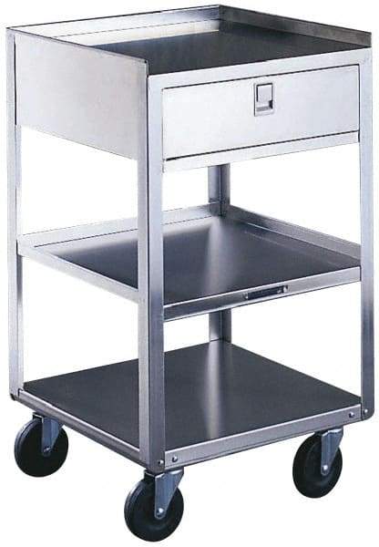 Made in USA - 16-3/4 Inches Wide x 32-1/8 Inches High x 18-3/4 Inches Deep Portable Mobile Equipment Stand - 500 Lbs. Load Capacity, 8-1/8 Inch Shelf Clearance - Eagle Tool & Supply
