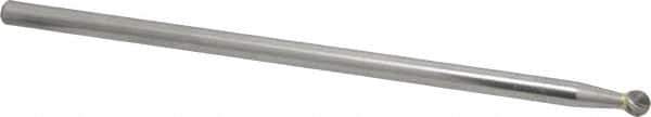 Atrax - 1/4" Cut Diam, 1/4" Shank Diam, Ball Head Single Cut Burr - Carbide, Radius End, 7/32" LOC, 6-7/32" OAL - Eagle Tool & Supply