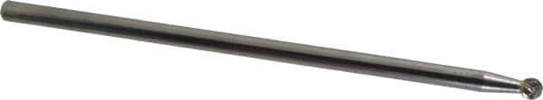 Atrax - 1/4" Cut Diam, 1/4" Shank Diam, Ball Head Double Cut Burr - Carbide, Radius End, 7/32" LOC, 6-7/32" OAL - Eagle Tool & Supply