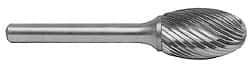 M.A. Ford - 3/32" Cut Diam, 1/8" Shank Diam, Ball Head Double Cut Burr - Carbide, Radius End, 5/64" LOC, 1-1/2" OAL - Eagle Tool & Supply