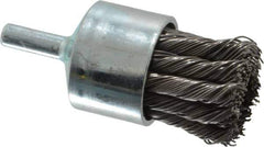 Weiler - 1-1/8" Brush Diam, Knotted, End Brush - 1/4" Diam Shank, 22,000 Max RPM - Eagle Tool & Supply