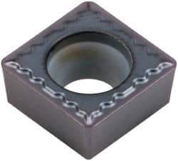 Kennametal - SCMT32.52 UF Grade KC5010 Carbide Turning Insert - TiAlN Finish, 90° Square, 3/8" Inscr Circle, 5/32" Thick, 1/32" Corner Radius - Eagle Tool & Supply