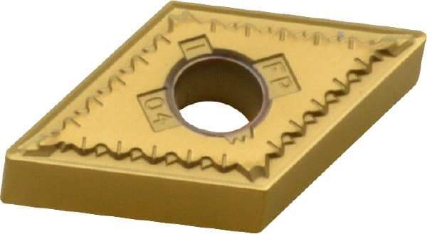 Kennametal - DNMG431 FP Grade KT315 Cermet Turning Insert - TiN/TiCN/TiN Finish, 55° Diamond, 1/2" Inscr Circle, 3/16" Thick, 1/64" Corner Radius - Eagle Tool & Supply
