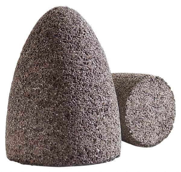 Norton - Type 18, 1-1/2" Max Diam, 2-1/2" Head Thickness, 24 Grit Square Tip Plug - Aluminum Oxide, Very Coarse Grade, 5/8-11 Shank Thread - Eagle Tool & Supply