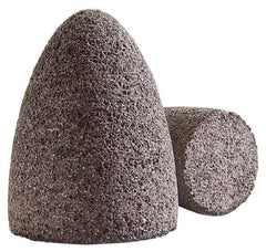 Norton - Type 18, 1-1/2" Max Diam, 2-1/2" Head Thickness, 24 Grit Square Tip Plug - Aluminum Oxide, Very Coarse Grade, 5/8-11 Shank Thread - Eagle Tool & Supply