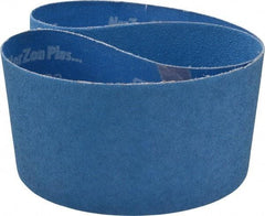 Norton - 4" Wide x 36" OAL, 60 Grit, Zirconia Alumina Abrasive Belt - Zirconia Alumina, Medium, Coated, X Weighted Cloth Backing, Series R823 - Eagle Tool & Supply