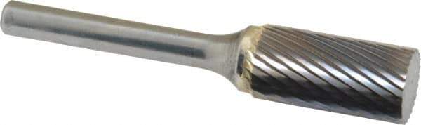 Atrax - 1/2" Cut Diam, 6mm Shank Diam, Cylinder Head Single Cut Burr - Carbide, Flat End, 1" LOC, 2-3/4" OAL - Eagle Tool & Supply
