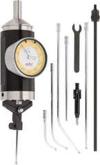 Value Collection - 10 Piece, Yellow Test Indicator Kit - 0.0002" Accuracy, 1/8" Ball Diam, 0.0005" Dial Graduation - Eagle Tool & Supply