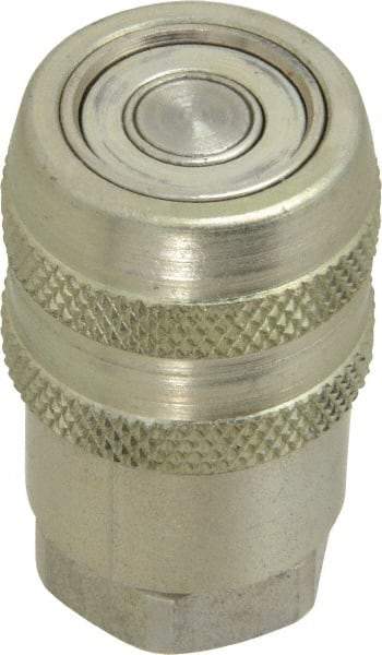 Parker - 1/4 Thread Steel Hydraulic Hose Valved Coupler - 10,000 psi, 6 GPM - Eagle Tool & Supply