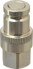 Parker - 3/8 Thread Steel Hydraulic Hose Valved Coupler - 10,000 psi, 12 GPM - Eagle Tool & Supply
