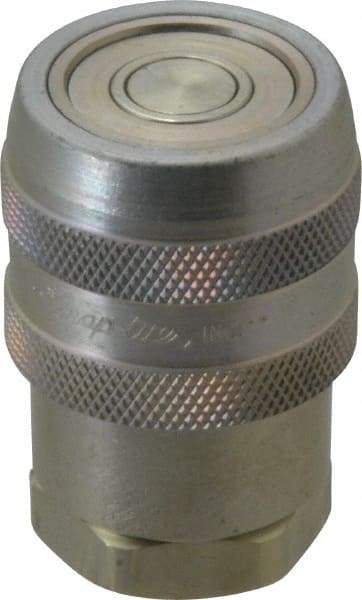 Parker - 1/2 Thread Steel Hydraulic Hose Valved Coupler - 10,000 psi, 20 GPM - Eagle Tool & Supply