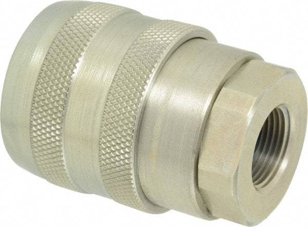 Parker - 3/4 Thread Steel Hydraulic Hose Valved Coupler - 7,500 psi, 40 GPM - Eagle Tool & Supply