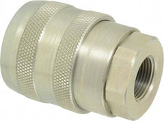 Parker - 3/4 Thread Steel Hydraulic Hose Valved Coupler - 7,500 psi, 40 GPM - Eagle Tool & Supply