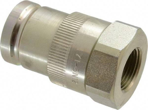 Parker - 3/4 Thread Steel Hydraulic Hose Valved Coupler - 7,500 psi, 40 GPM - Eagle Tool & Supply