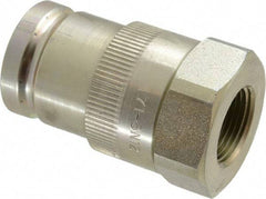 Parker - 3/4 Thread Steel Hydraulic Hose Valved Coupler - 7,500 psi, 40 GPM - Eagle Tool & Supply