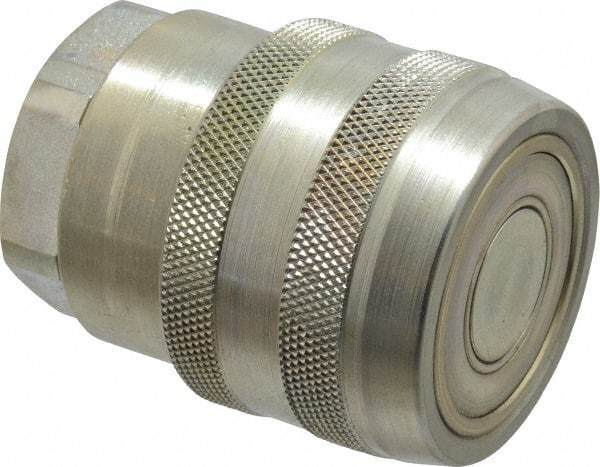 Parker - 1 Thread Steel Hydraulic Hose Valved Coupler - 7,500 psi, 90 GPM - Eagle Tool & Supply