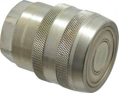 Parker - 1 Thread Steel Hydraulic Hose Valved Coupler - 7,500 psi, 90 GPM - Eagle Tool & Supply