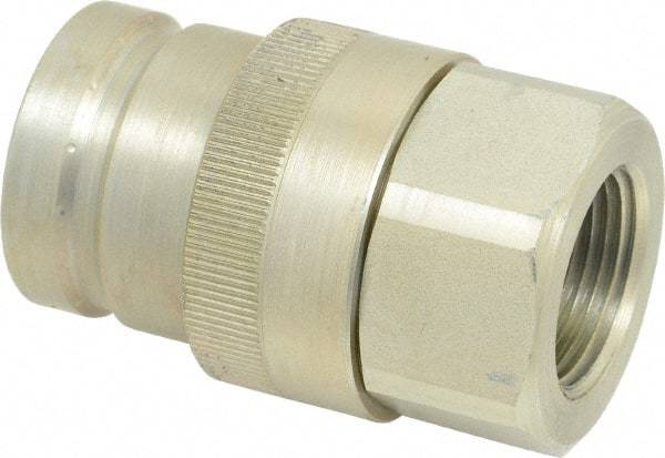 Parker - 1 Thread Steel Hydraulic Hose Valved Coupler - 7,500 psi, 90 GPM - Eagle Tool & Supply