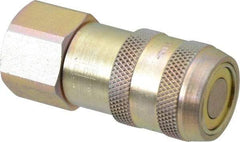 Parker - 1/2 Thread Steel Hydraulic Hose Valved Coupler - 3,000 psi, 20 GPM - Eagle Tool & Supply
