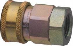 Parker - 2 Thread Stainless Steel Hydraulic Hose Valved Coupler - 500 psi, 400 GPM - Eagle Tool & Supply