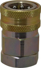 Parker - 3/4 Thread Steel Hydraulic Hose Valved Coupler - 3,500 psi, 52 GPM - Eagle Tool & Supply