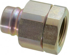 Parker - 1 Thread Steel Hydraulic Hose Valved Coupler - 2,000 psi, 80 GPM - Eagle Tool & Supply