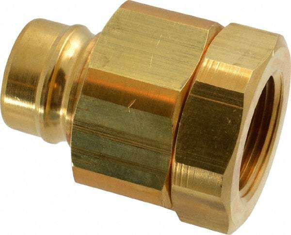 Parker - 1 Thread Brass Hydraulic Hose Valved Coupler - 1,750 psi, 80 GPM - Eagle Tool & Supply