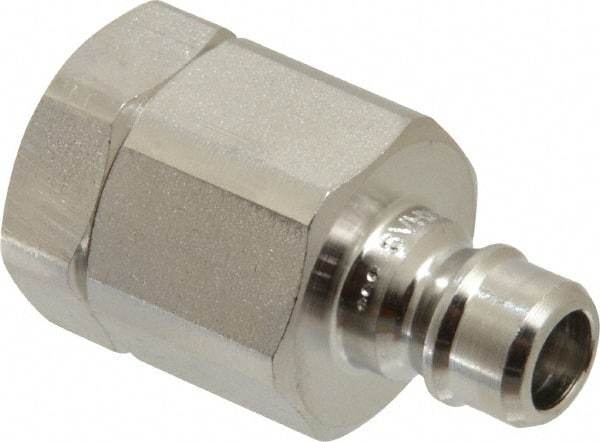 Parker - 1/4 Thread Stainless Steel Hydraulic Hose Valved Coupler - 5,000 psi, 8 GPM - Eagle Tool & Supply
