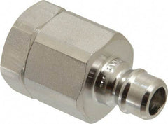 Parker - 1/4 Thread Stainless Steel Hydraulic Hose Valved Coupler - 5,000 psi, 8 GPM - Eagle Tool & Supply