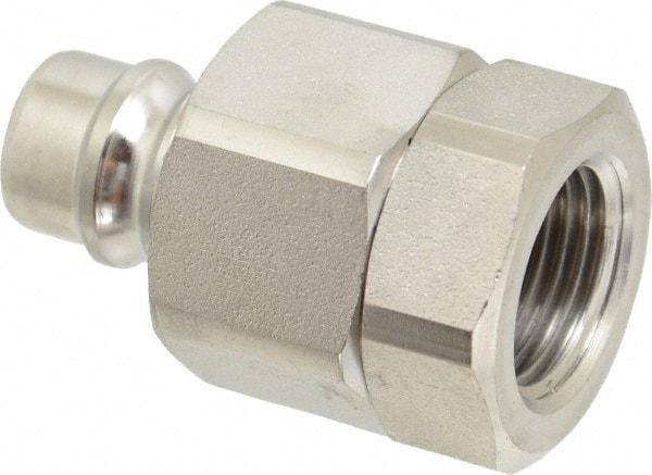 Parker - 1/2 Thread Stainless Steel Hydraulic Hose Valved Coupler - 3,750 psi, 30 GPM - Eagle Tool & Supply