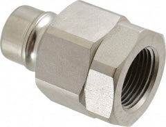 Parker - 3/4 Thread Stainless Steel Hydraulic Hose Valved Coupler - 2,000 psi, 52 GPM - Eagle Tool & Supply