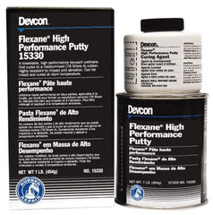 Devcon - 1 Lb Kit Black Butyl Rubber Putty - 120°F (Wet), 180°F (Dry) Max Operating Temp, 15 min Tack Free Dry Time - Eagle Tool & Supply