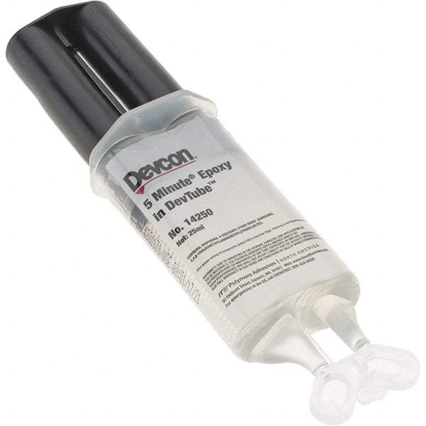 Devcon - 25 mL Tube Two Part Epoxy - 3 to 6 min Working Time, 1,900 psi Shear Strength - Eagle Tool & Supply