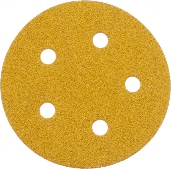 Made in USA - 5" Diam, 60 Grit, Aluminum Oxide Hook & Loop Disc - Medium Grade, Coated, E Weight Paper Backing, - Eagle Tool & Supply