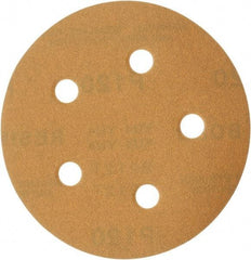 Made in USA - 5" Diam, 120 Grit, Aluminum Oxide Hook & Loop Disc - Fine Grade, Coated, C Weight Paper Backing, - Eagle Tool & Supply