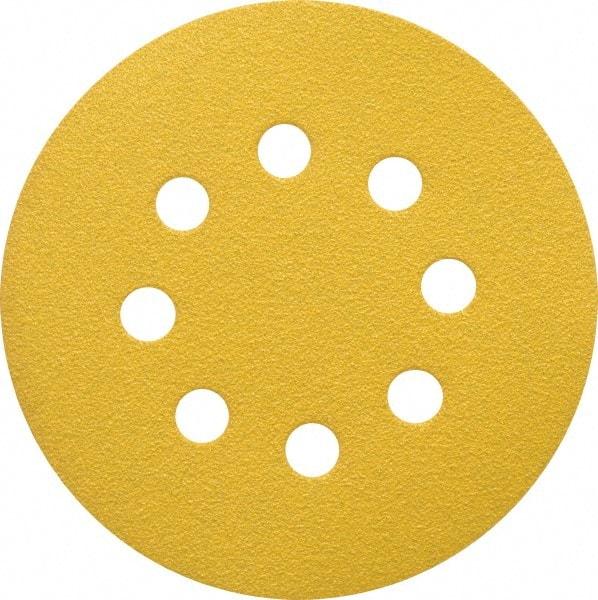 Made in USA - 5" Diam, 80 Grit, Aluminum Oxide Hook & Loop Disc - Medium Grade, Coated, C Weight Paper Backing, - Eagle Tool & Supply