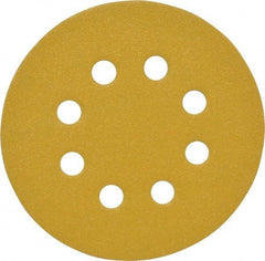 Made in USA - 5" Diam, 100 Grit, Aluminum Oxide Hook & Loop Disc - Fine Grade, Coated, C Weight Paper Backing, - Eagle Tool & Supply