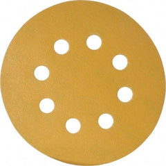 Made in USA - 5" Diam, 180 Grit, Aluminum Oxide Hook & Loop Disc - Very Fine Grade, Coated, C Weight Paper Backing, - Eagle Tool & Supply