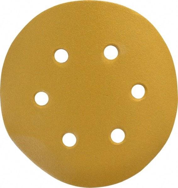Made in USA - 6" Diam, 120 Grit, Aluminum Oxide Hook & Loop Disc - Fine Grade, Coated, C Weight Paper Backing, - Eagle Tool & Supply