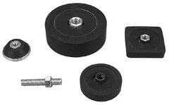 Tech Products - 500 Lb Capacity, 1/2-13 Thread, 3/4" OAL, Steel Stud, Tapped Pivotal Socket Mount Leveling Pad & Mount - 3" Base Diam, Neoprene Pad - Eagle Tool & Supply