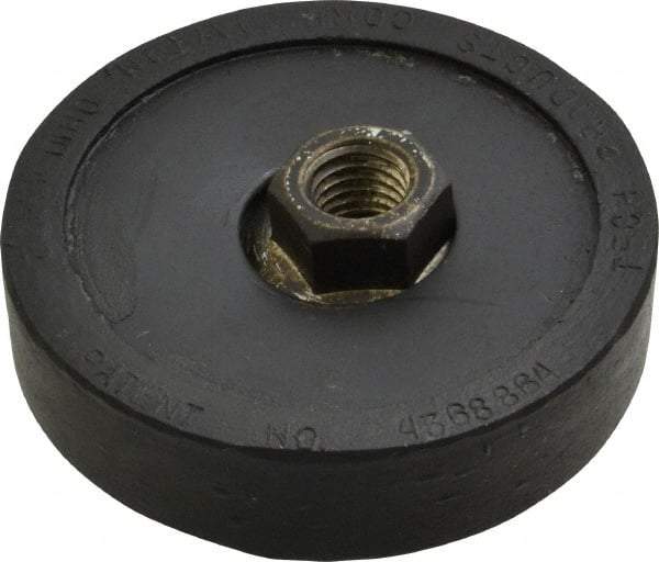 Tech Products - 1000 Lb Capacity, 1/2-13 Thread, 3/4" OAL, Steel Stud, Tapped Pivotal Socket Mount Leveling Pad & Mount - 3" Base Diam, Neoprene Pad - Eagle Tool & Supply