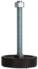 Tech Products - 1000 Lb Capacity, 1/2-13 Thread, Steel Stud, Studded Pivotal Socket Mount Leveling Pad & Mount - 5" Stud Length, 3" Base Diam, Neoprene Pad - Eagle Tool & Supply