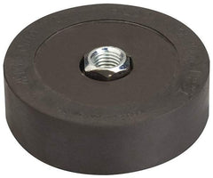Tech Products - 8000 Lb Capacity, 3/4-10 Thread, 1-1/2" OAL, Steel Stud, Tapped Pivotal Socket Mount Leveling Pad & Mount - 5" Base Diam, Neoprene Pad - Eagle Tool & Supply