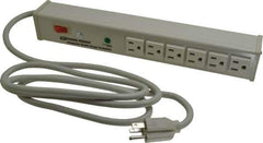 Wiremold - 6 Outlets, 120 Volts, 15 Amps, 6' Cord, Power Outlet Strip - 1 Circuits, Free Hanging Mount, 5-15P NEMA Configuration, UL Listed File 1449 - Eagle Tool & Supply